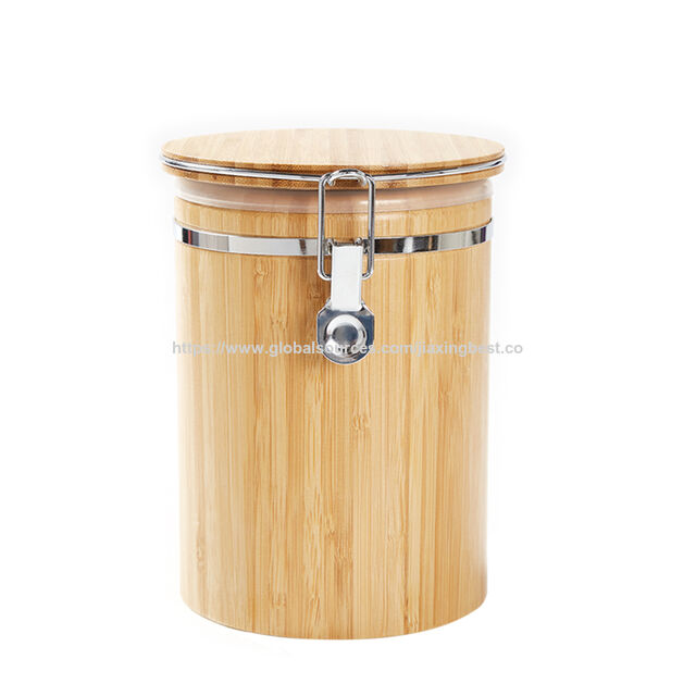 Botes de bambú de alta demanda para almacenamiento de alimentos en la cocina con tapas. for sale at factory direct price