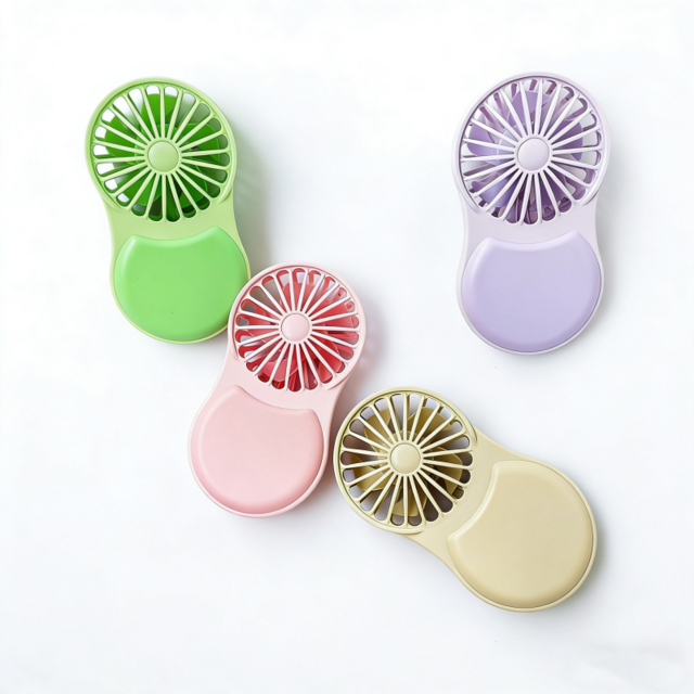 Ventilateur de bureau rechargeable avec miroir, ventilateur à main, miroir de beauté, mini ventilateur de poche portable pour le refroidissement extérieur, cadeau Promate pour l'été