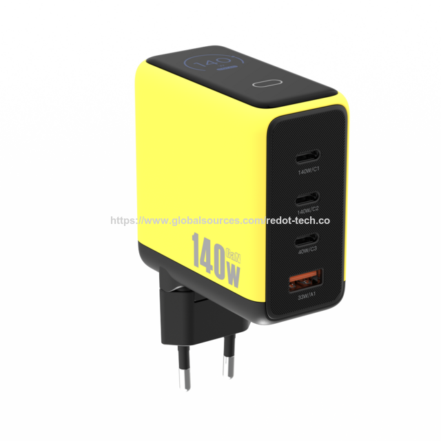 Cargador GaN compacto de 140 W con pantalla y respaldo alto: alimenta 4 dispositivos a la vez for sale at factory direct price