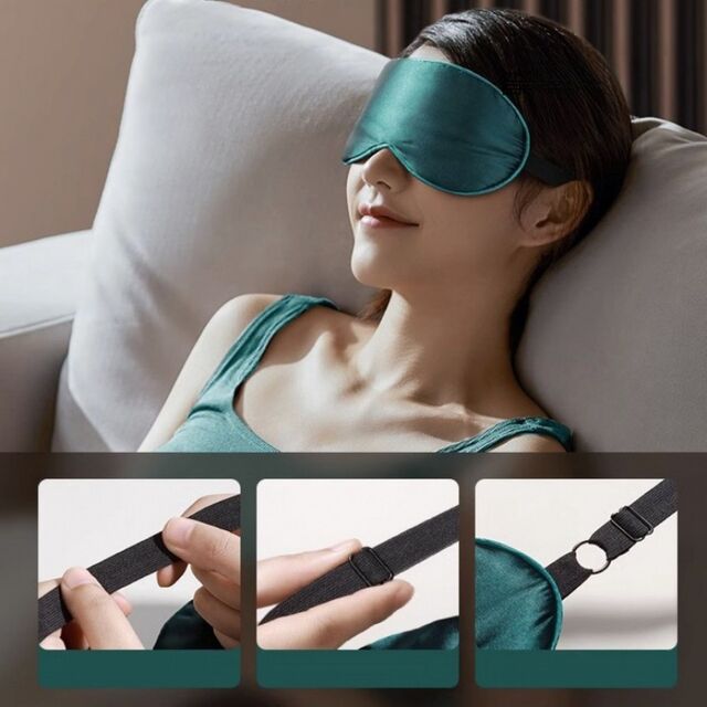 New Silk Eye Mask Mulberry Silk Double-Sided Blackout Eye Mask Sleep Blackout Non Pressure Blackout Eye Mask for sale at factory direct price