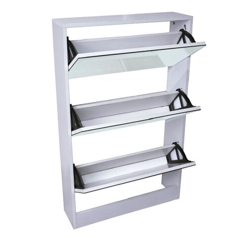 Meuble à Chaussures Moderne Blanc Pliable Fermé, Haut Meuble à Chaussures en Bois, Armoire en Bois for sale at factory direct price