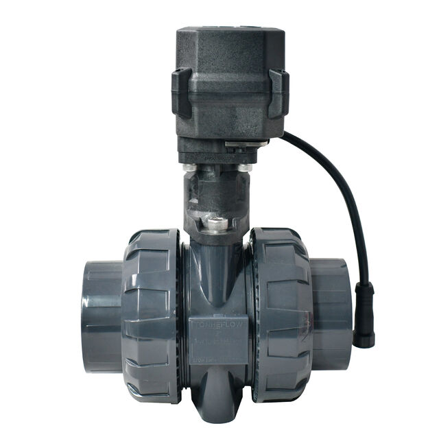 صمام كروي كهربائي Tonheflow A150-T50-P2-B DN50 بمقبس لصق وصلة حقيقية Upvc تيار مستمر 12 فولت 24 فولت للاستخدام الخارجي for sale at factory direct price