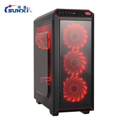 Gabinete para jogos OEM ODM 100% fabricante ATX com vidro temperado, computador desktop com ventoinha RGB, gabinetes de PC mid-tower