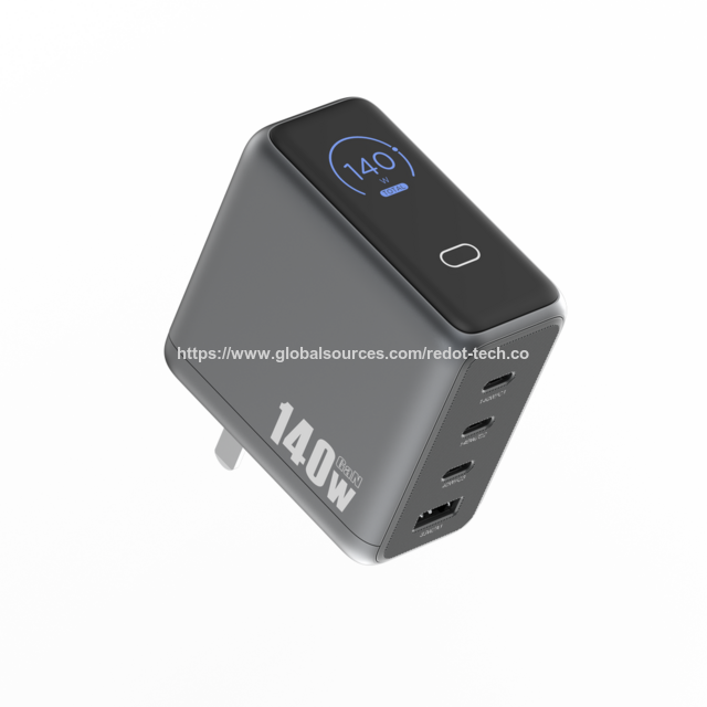Cargador GaN compacto de 140W con pantalla y enchufe americano: ¡carga 4 dispositivos a la vez! for sale at factory direct price
