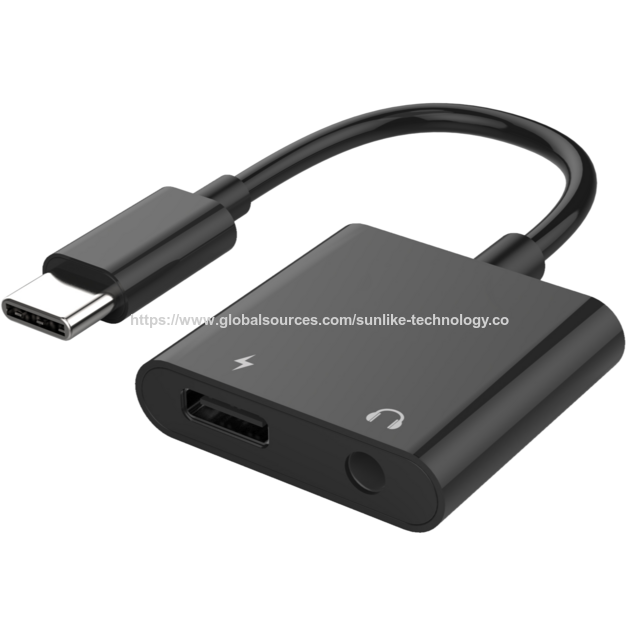 محول صوت من النوع C + شحن، هيكل ABS، PD 60W، 2 في 1، شحن واستماع للموسيقى في وقت واحد، شحن سريع for sale at factory direct price