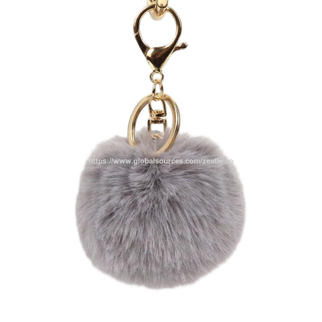Harga Pabrik Gantungan Kunci Kelinci Lucu Lembut Gantungan Kunci Pom Pom Bulu Kelinci Buatan Halus untuk Wanita for sale at factory direct price