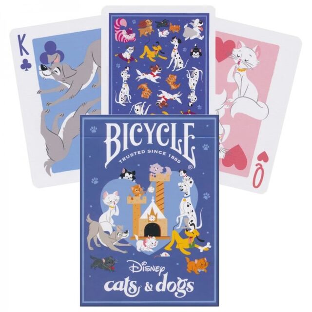 Baralho de Cartas Bicycle Disney Gatos e Cães Jogando for sale at factory direct price