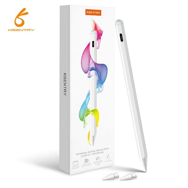 Neigungssensitiver magnetischer aktiver Stift mit austauschbarer POM-Spitze, Handflächenabweisung und kabellosem Laden für iPad, benutzerdefiniertes Logo