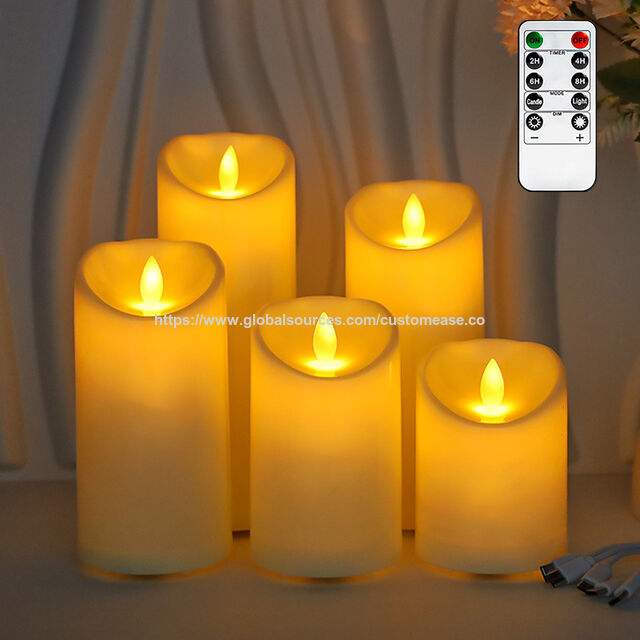 Bougie électronique LED rechargeable par USB, lumière de bougie simulée, bougie décorative pour mariage, maison, club, bougie transfrontalière
