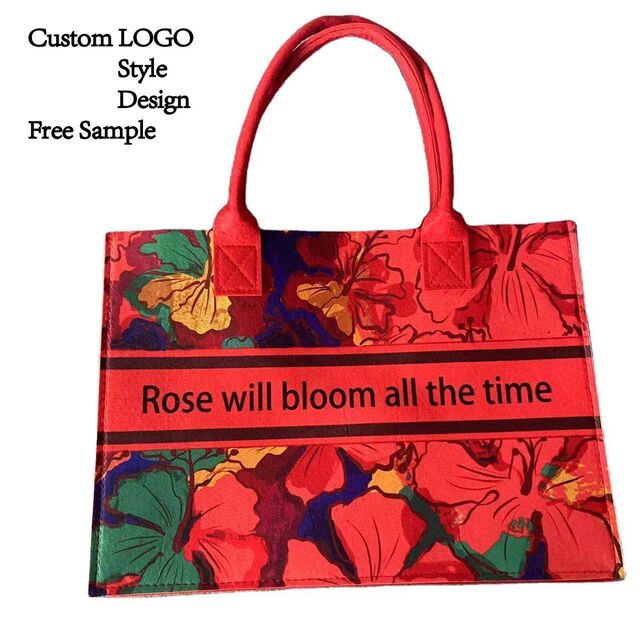 Bolso de Fieltro para Compras Online, Bolso Tote de Fieltro de Lana para Mujer, Bolso Promocional de Compras para Señoras, Bolso de Mano, Regalo de Fieltro