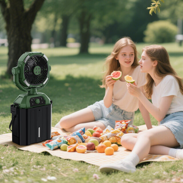 16000mAh 6L Camping-Lüfter mit Wasserbehälter und Sicherheitsverschluss, Outdoor-Lüfter mit extrem langer Akkulaufzeit