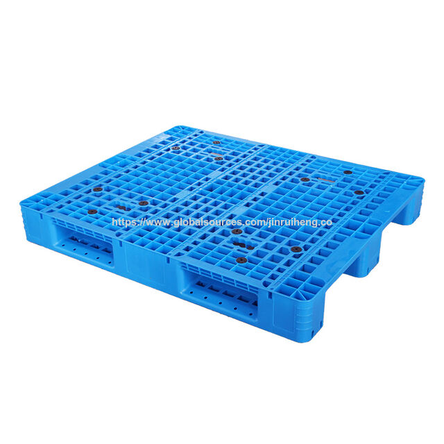 Schwere, industrielle, blaue Euro-Standard-Kunststoffpaletten 40 x 48 Zoll, 1200 x 1000 mm, aus HDPE, wiederverwendbar für Lagerhallen for sale at factory direct price