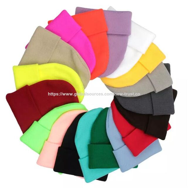 Elegante gorro de punto acanalado y cálido, gorro ajustado con puños para hombres y mujeres, uso diario informal al aire libre en invierno y otoño
