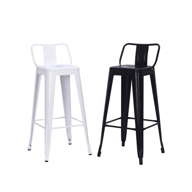 Moderner, minimalistischer Barhocker aus Eisenkunst mit Rückenlehne für Bar & Empfang