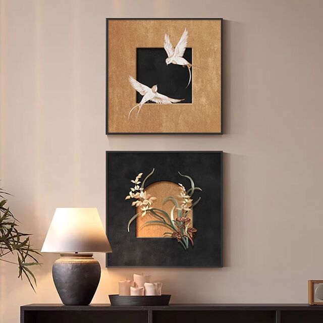Französische Retro-Kunst Quadratisches Gemälde zum Aufhängen an der Wand oder zur Präsentation auf dem Tisch für Wohnzimmer oder Eingangsbereich im Großhandel for sale at factory direct price