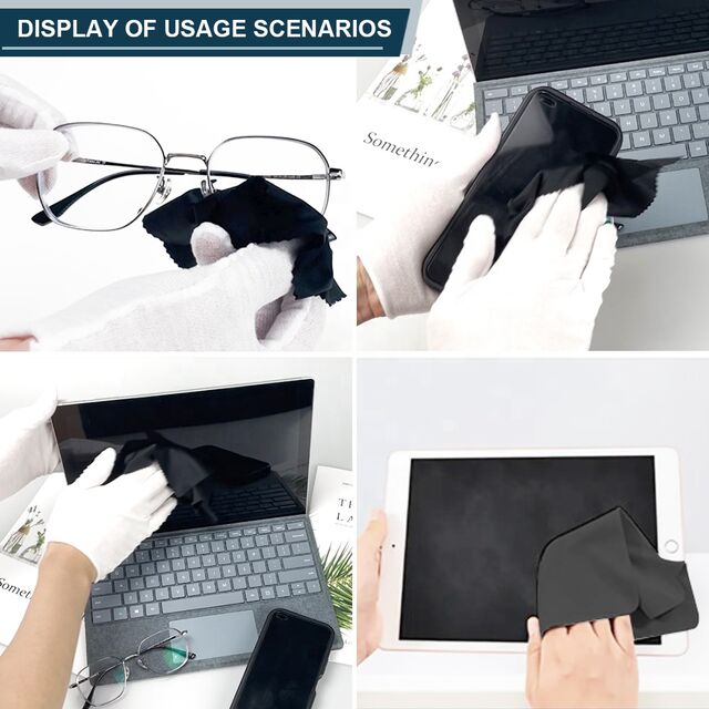 Pano de limpeza de lentes de óculos de microfibra de alta qualidade com logotipo personalizado impresso, pano de óculos macio reutilizável com serigrafia for sale at factory direct price
