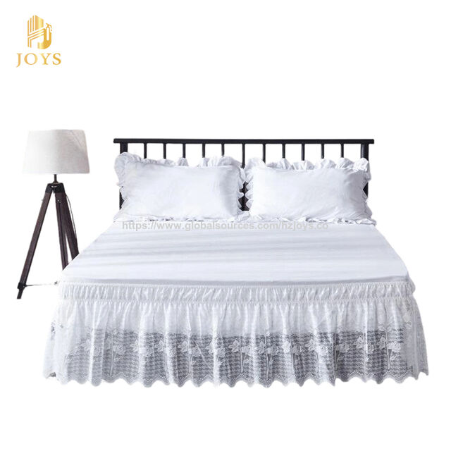 Saia de Cama de Algodão com Renda Bordada para Hotéis for sale at factory direct price