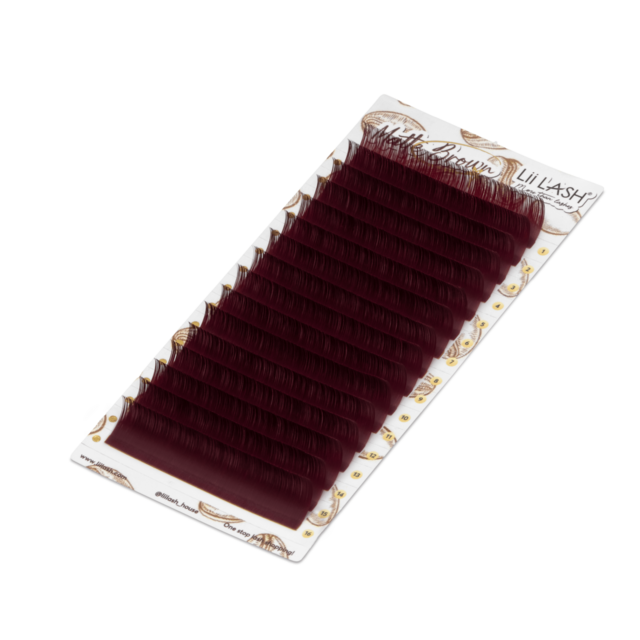 Extensions de Cils Brun Mat Couleur Merlot Baie en Gros, Fibre PBT de Haute Qualité, Cils d'Apparence Naturelle pour Artistes Professionnels