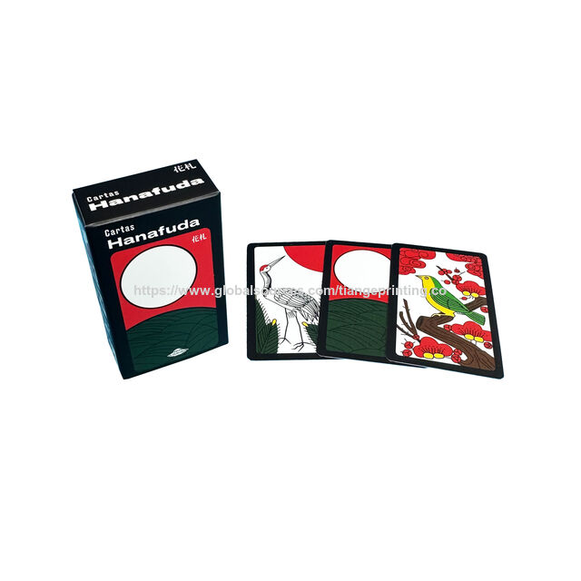 Juego de cartas Hanafuda clásico en miniatura de plástico negro mate de PVC con impresión personalizada for sale at factory direct price