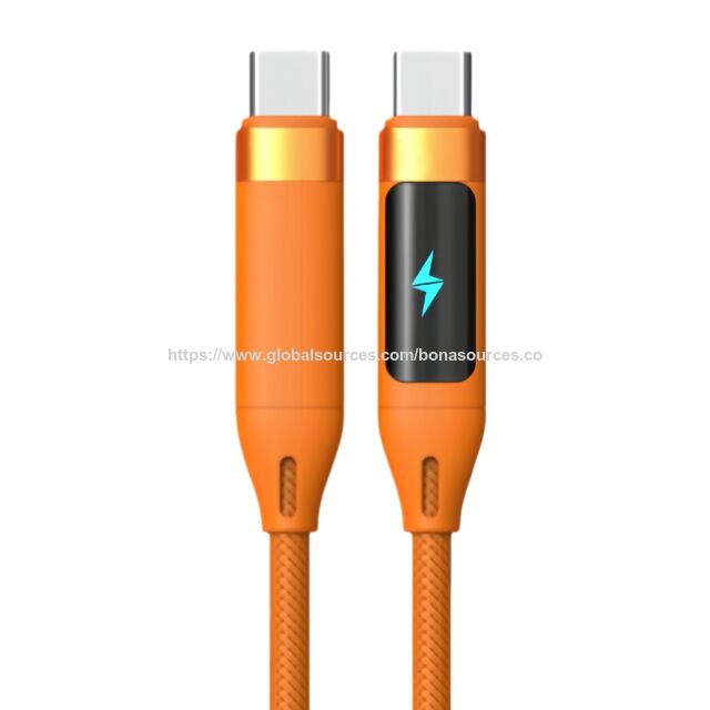 Cabo de Carregamento USB C para USB C com Display Digital de 1 metro, Carregamento Rápido PD 60W e Sincronização de Dados para iPhone for sale at factory direct price