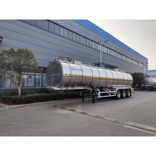 Semi-remorque citerne d'huile comestible en acier inoxydable à trois essieux de 46000 litres fiable, citerne d'huile liquide comestible en acier inoxydable robuste for sale at factory direct price