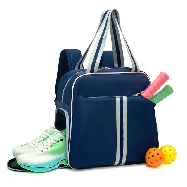 Mochila deportiva ligera de nailon para pickleball con logotipo personalizado aceptado al por mayor de fábrica, bolsas para raquetas de pádel con bolsillo para zapatos for sale at factory direct price