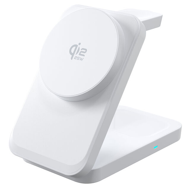 Carregador sem fio Qi2.2 de 25 Watts Recém-Lançado para Celular 3-em-1, Bom para Carregamento Rápido em Casa