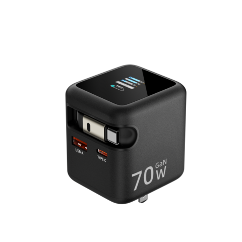 70W TFT-Bildschirm Reiseladegerät mit Display OEM Fabrik GaN Ladegerät