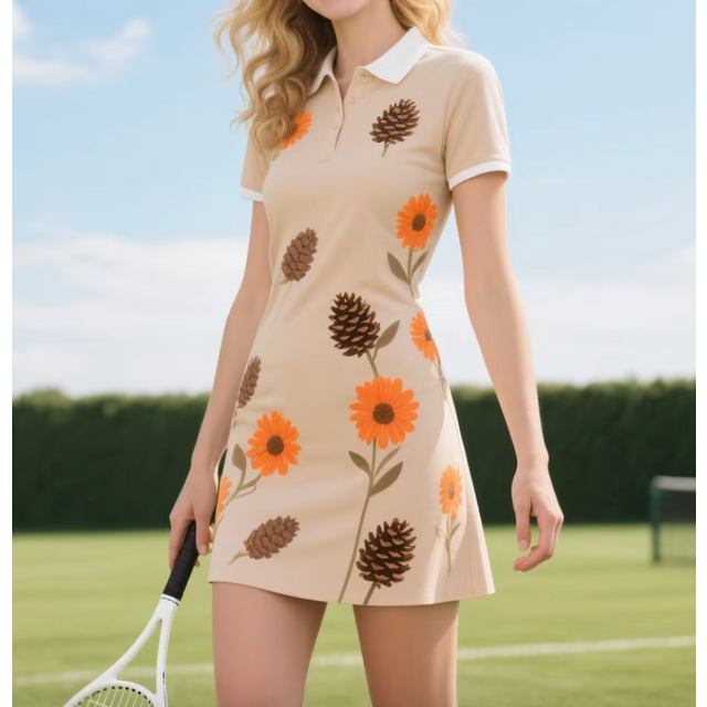 Fábrica JC Vestido de Tênis Feminino Sexy e Respirável de Verão Personalizável, Polo de Uma Peça, Roupa Macia para Tênis