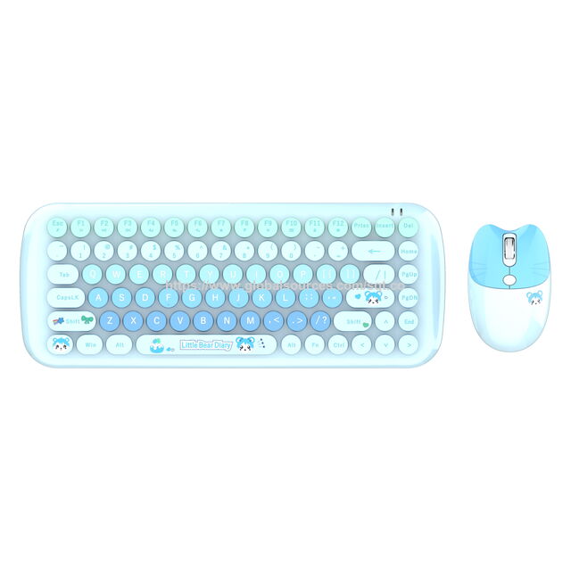 SMK-632M3AG Nuevo concepto clásico inalámbrico 2.4G retro colorido teclado y ratón combo