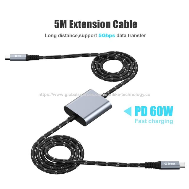 Wholesale Sunlike 5M Extension Cable 5Gbps high speed transmission PD 60W, FOR VR Headset. ODM OEM