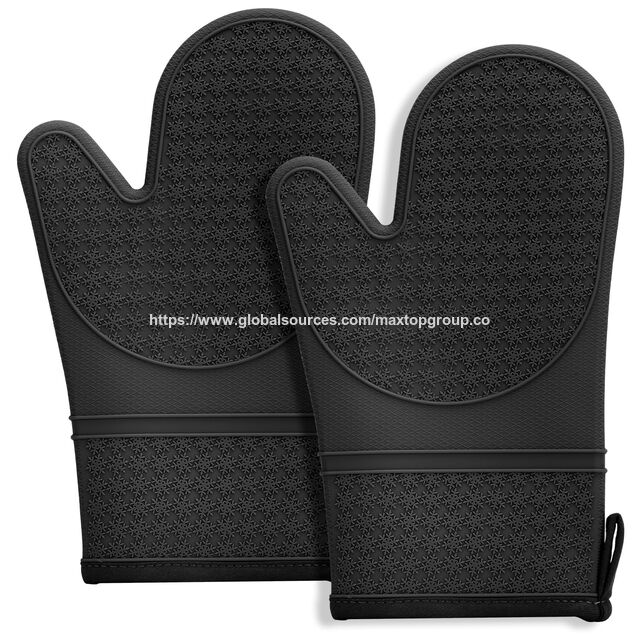 Sarung Tangan Dapur Silikon Tahan Panas Harga Pabrik - 2 Pcs dengan Lapisan Katun Lembut untuk Memanggang, Memanggang, Memasak