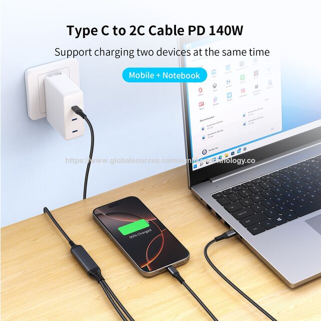 ODMOEMFactory, USB C to 2C cable,140W fast charging, Intelligent distribution current, data transfer function, for office charging for sale at factory direct price