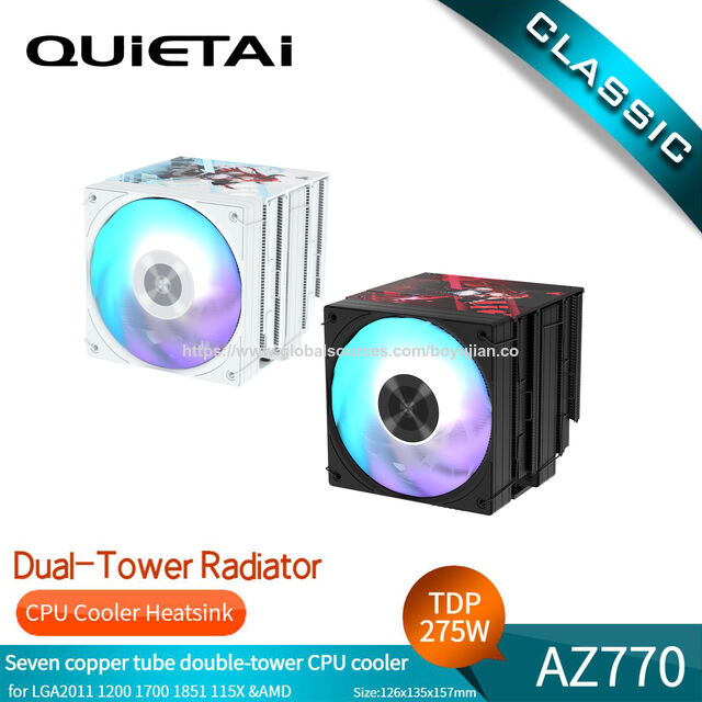 QUIETAI AZ-770 Disipador de CPU de Doble Torre 7 Tubos de Calor Modo de Enfriamiento por Aire Compatible con AMD4/AMD5 y LGA 2066 2011 1700 1851 for sale at factory direct price