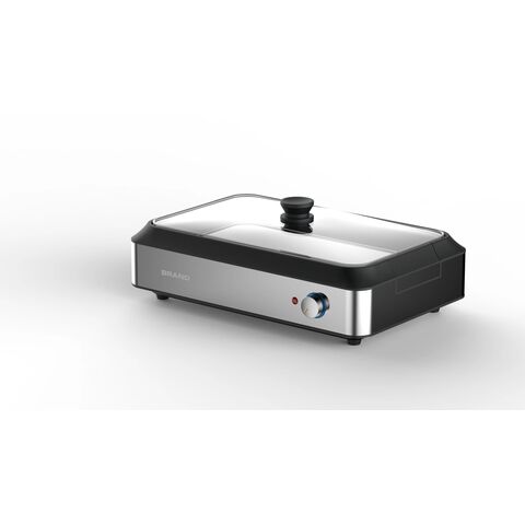 Neuer Elektrogrill Bestseller für Indoor BBQ mit gehärtetem Glasdeckel für den Haushalt
