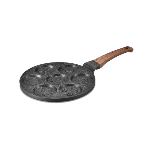 Juego de utensilios de cocina antiadherentes de siete orificios con revestimiento de piedra de mármol negro para hornear pasteles, juego de ollas de aluminio con fondo de inducción for sale at factory direct price