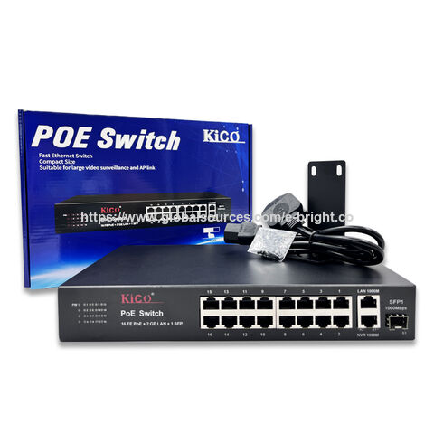 Oem Ethernet Rj45 Poe Switch 16 Poe + 2 Uplink Compact Size For Large ...