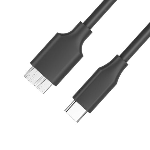 PUJIMAX Câble en gros Type-C Mâle vers Micro USB 10 Broches Mâle, Câble de Données Haute Vitesse pour Disque Dur Mobile, Câble de Charge Rapide 3A