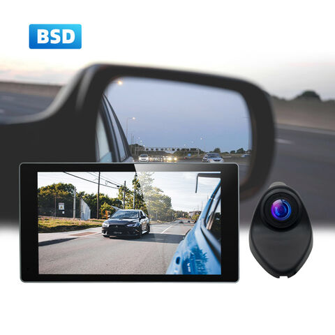 Wemaer Cámara de Punto Ciego para Coche con IA de 5 pulgadas, Grabadora de Conducción BSD, Espejo Retrovisor Electrónico HD 1080P, Cámara Lateral Giratoria, Dash Cam