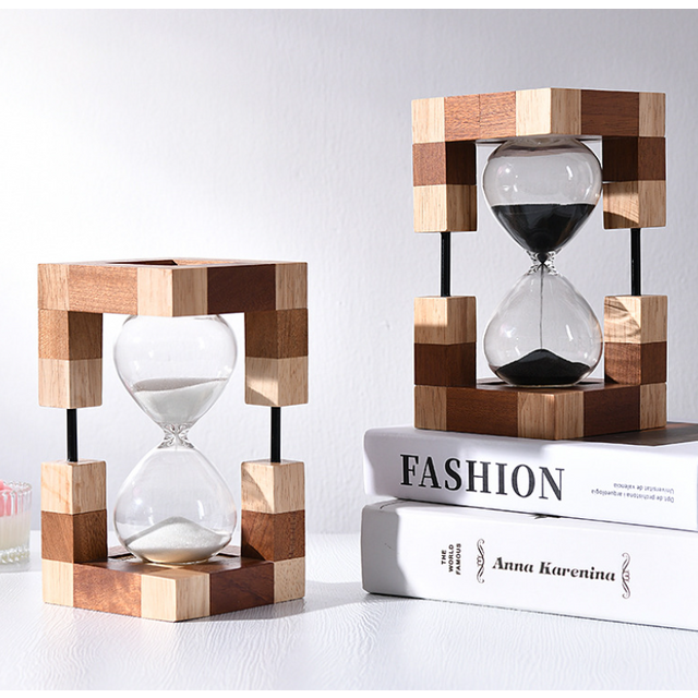 Ampulheta de madeira criativa de 30 minutos, item decorativo sofisticado e à prova de choque, temporizador de ampulheta de areia para decoração de casa for sale at factory direct price
