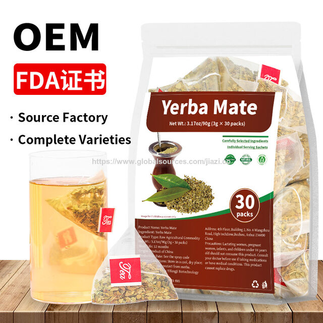 Sachets de thé de yerba maté argentin, thé aux fleurs de Bozhou, yerba maté sans sucre. for sale at factory direct price