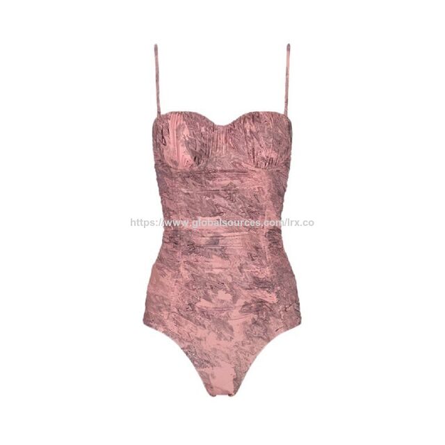 Strap one-piece pleated bikini for sale at factory direct price