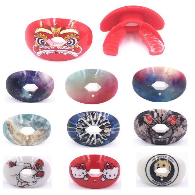 Protège-dents de rugby en gros avec cordes de suspension, protection des dents pour sports adultes, protection des lèvres, protection de hockey sur glace