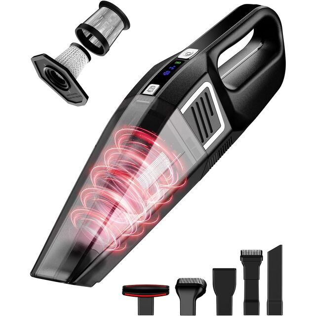 Tragbarer Handstaubsauger mit 11,1V Lithium-Akku, 2-Stufiger Saugkraft, 630ml Staubbehälter, HEPA-Edelstahlfilter