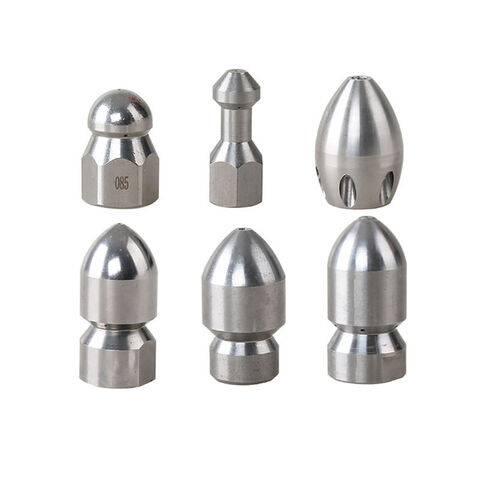 Edelstahl 304 Durchfluss 30-70L/min Hochdruckreiniger Reinigungs-Abwasserrohrdüsen-Set Abwasserrohrreinigerdüse for sale at factory direct price