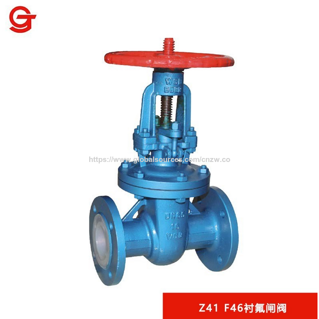 صمام بوابة مبطن بالفلور مع مقاومة للتآكل للاستخدام الصناعي Z41F46-16C