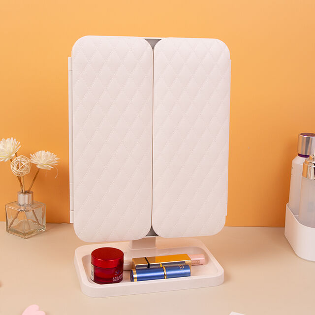 Kosmetikspiegel mit Beleuchtung - Wiederaufladbarer beleuchteter Make-up-Spiegel 1X/3X/5X Vergrößerung, Smart Touch, 3 Farben dimmbar, tragbar for sale at factory direct price