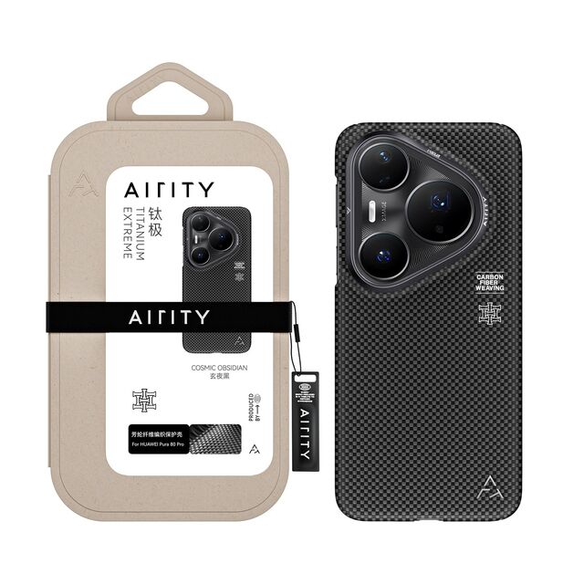 Coque de téléphone antichoc en titane, fibre d'aramide Kevlar et obsidienne cosmique, ultra-fine, NOUVEAU modèle TOP VENTES pour Huawei Pura80 Pro for sale at factory direct price