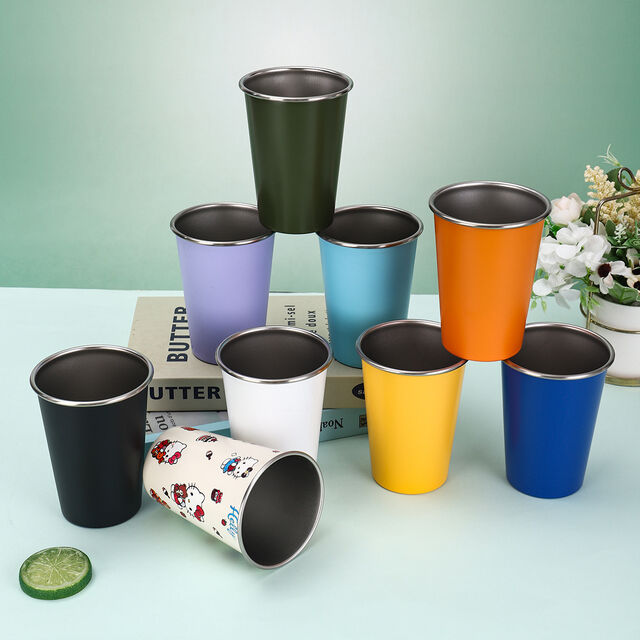 304 Edelstahl Einschichtiger Wasserbecher Restaurant Outdoor Camping Kaffeebecher Bar Bierbecher Werbebecher Anpassung for sale at factory direct price