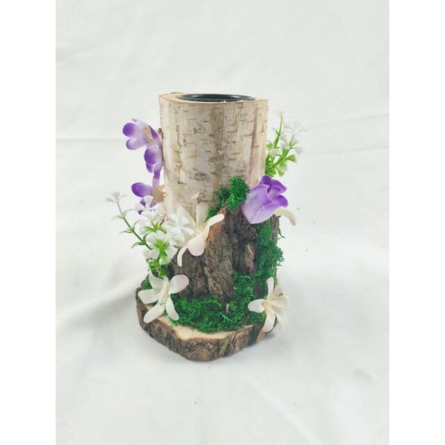 Décorations de Pâques Bougeoir en Bois en Forme de Fleur